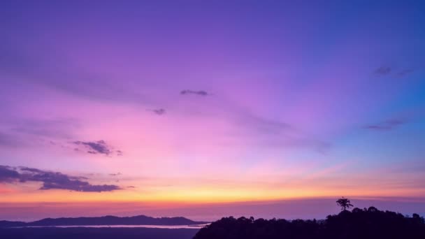 Schöne Zeitraffer Von Majestätischen Sonnenaufgang Oder Sonnenuntergang Wolken Himmel Landschaft — Stockvideo