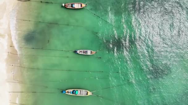 Vista Superior Barcos Pescador — Vídeo de Stock