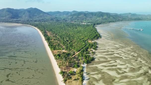 Вид Воздуха Пляж Лаем Хад Laem Had Beach Провинции Пханг — стоковое видео