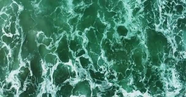 Splendida Spiaggia Mare Scuro Con Schiume Onde Oceaniche Belle Onde — Video Stock