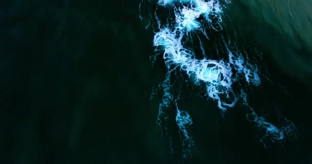 Incroyable Plage Mer Sombre Avec Des Mousses Vagues Océaniques Belles — Video