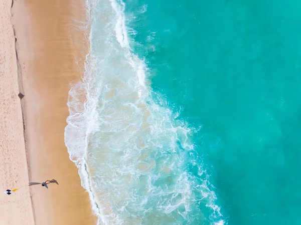 stock image Sea surface aerial view,Bird eye view photo of crashing waves sandy shore,Sea water surface texture,sea background,Beautiful nature seascape,Amazing top view beach background