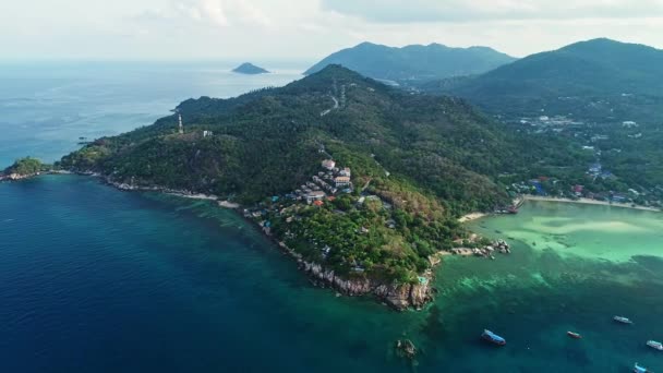 Increíble Isla Pequeña Vista Ángulo Alto Isla Koh Nang Yuan — Vídeo de stock