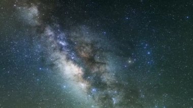 Zaman atlamalı Samanyolu galaksisi yıldızları, Yıldızlı Zaman Hızı, Samanyolu Galaksisi Kapalı Gece Gökadası, Yıldızlı gece vakti karanlık gökyüzü, Samanyolu Galaksisi. 4K yüksek kalite. İnanılmaz gece gökyüzü