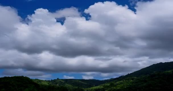 K时间的蓝天和云在夏天的流逝 好天气的云彩在夏天的背景 — 图库视频影像