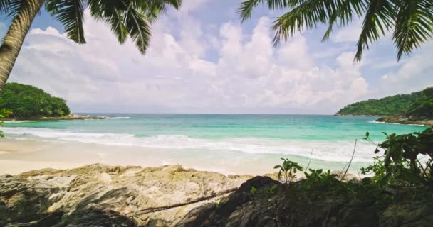 Beautiful Sea Summer Landscape Waves Crashing Beach Sand Amazing Sea — Stock Video