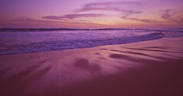 Praia Oceânica Colorida Nascer Sol Pôr Sol Céu Sobre Mar — Vídeo de Stock