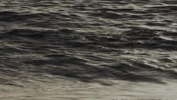 Slow Motion Waves Background Close Dark Ocean Water Waves Flowing — Stock Video