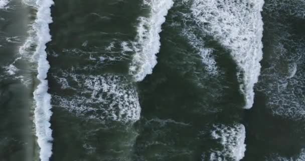 Luchtfoto Drone Hoge Kwaliteit Van Oceaan Zee Golven Achtergrond Donkere — Stockvideo