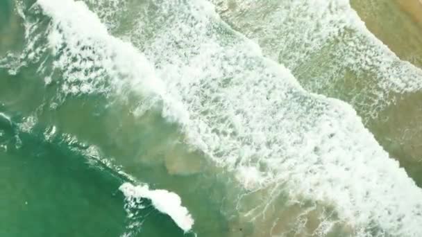 Aerial View Drone Kiváló Minőségű Óceán Tengeri Hullámok Háttér Sötét — Stock videók