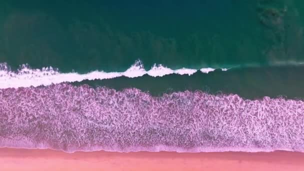 Bird Eye View Ocean Sunny Day Θάλασσα Κύματα Θάλασσα Φόντο — Αρχείο Βίντεο
