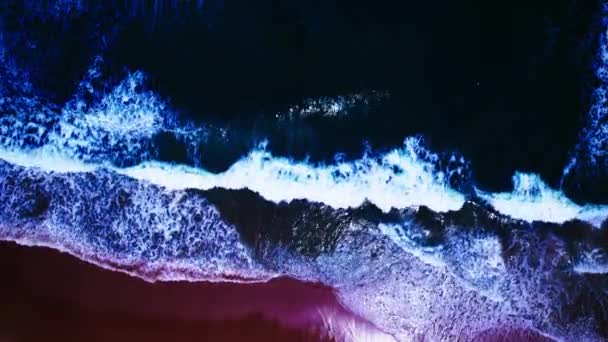 Widok Lotu Ptaka Kamera Drona Morskich Skał Oceanie Piękna Powierzchnia — Wideo stockowe