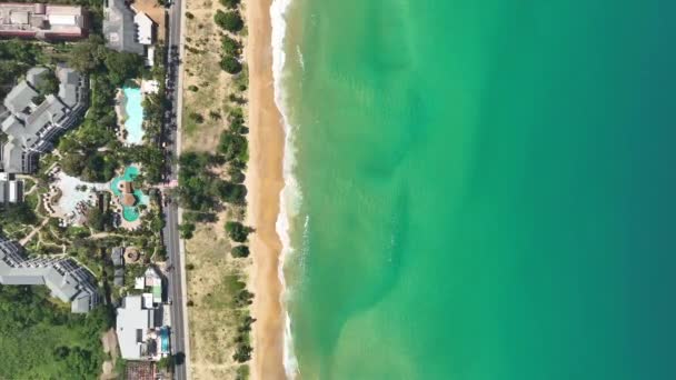 Tayland Karon Sahilinde Inanılmaz Dalgalar Phuket Sahili — Stok video