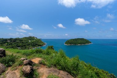 Güzel deniz yaz manzarası arka planı