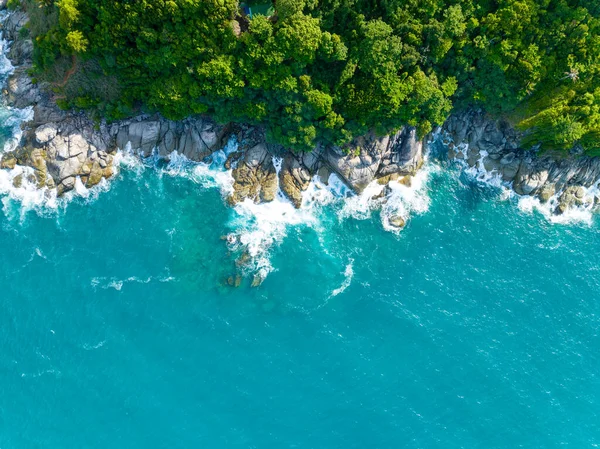 Pemandangan Udara Pantai Dengan Pegunungan Phuket Thailand Pemandangan Pantai Indah Stok Gambar