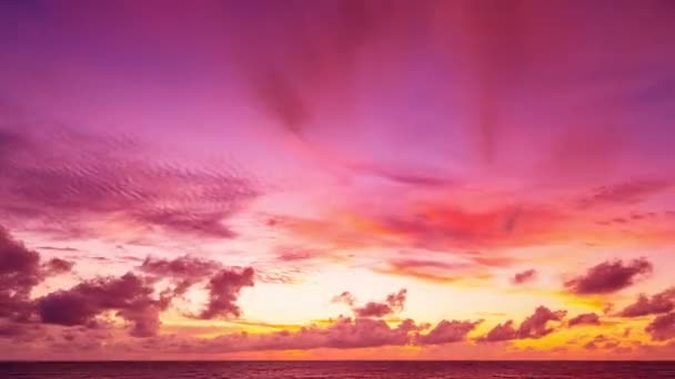 Mooie Zonsondergang Zonsopgang Zee Verbazingwekkend Licht Landschap Natuur Time Lapse — Stockvideo