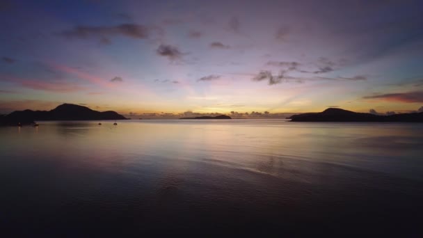 Natuur Zee Zonsondergang Achtergrond Tropische Zee Bij Zonsondergang Zonsopgang Boven — Stockvideo