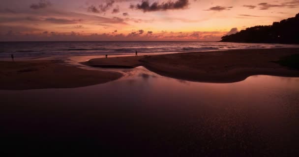 Tropische Zee Bij Zonsondergang Zonsopgang Zee Video Zon Raakt Horizon — Stockvideo