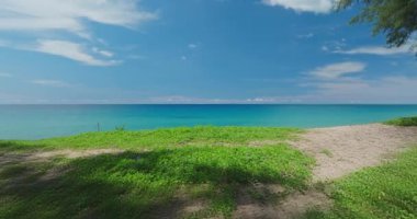 Phuket Tayland 'daki tropikal denizin hava görüntüsü, güzel deniz arka planı.
