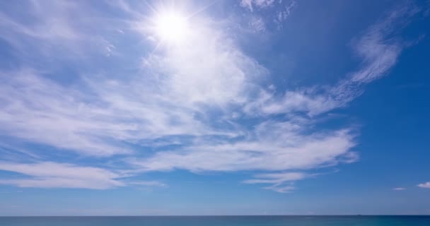 Timelapse Nature Landscape Beach Sea Clouds Moving Blue Sky Good — Video