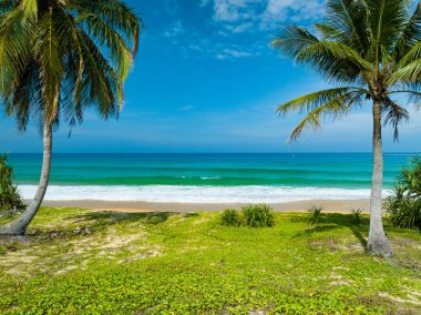 Yaz mevsiminde Phuket Adası Tayland 'da deniz manzarası, inanılmaz deniz manzarası.