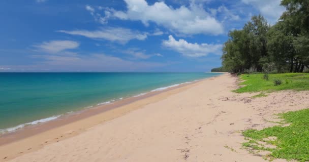 Úžasné Vlny Zřícení Písečném Břehu Phuket Beach Thajsku Krásné Plážové — Stock video