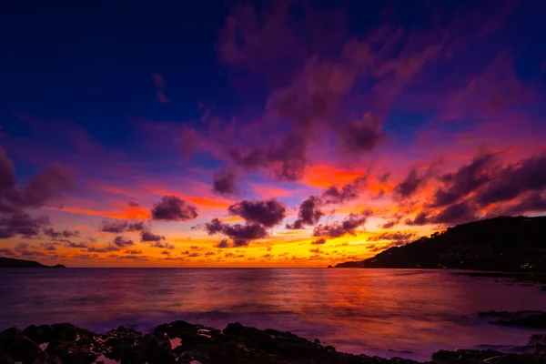 Beautiful Colorful Sunset Sunrise Sky Sea Dramatic Clouds Nature Environment Stock Image