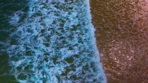 Aerial View Top Sötét Hullámok Tenger Felszíni Kilátás Természet Óceán — Stock videók