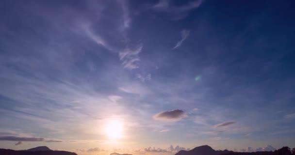 Hermosa Time Lapse Majestic Sunset Sunrise Clouds Sky Sea Landscape — Vídeo de stock