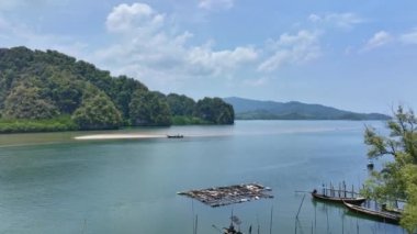 Hava manzaralı tropikal deniz arka planı, yaz günü arka planında doğa deniz manzarası