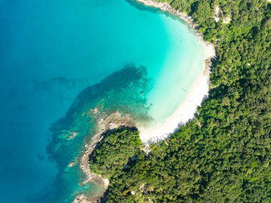 İnanılmaz tropikal deniz manzarası arka plan, yaz deniz manzarası arka plan, yüksek açı okyanus doğası arka plan