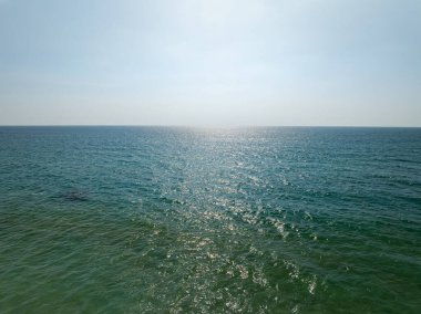 Üst manzara tropikal deniz sahili, dalgalar doku arka plan, yaz deniz dalgaları doğa arka plan