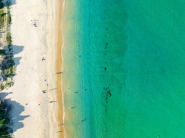Top View Plaża Morze Przestrzeń Natura Tło Podróży Sezonie Letnim — Zdjęcie stockowe