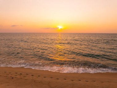 Sunset or sunrise light over sea,Amazing landscape colorful sky background