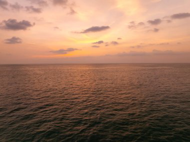 Sunset or sunrise light over sea,Amazing landscape colorful sky background