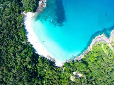 Beautiful beach sea in summer season,Travel and nature environment concept,Sea beach background Top view image from drone