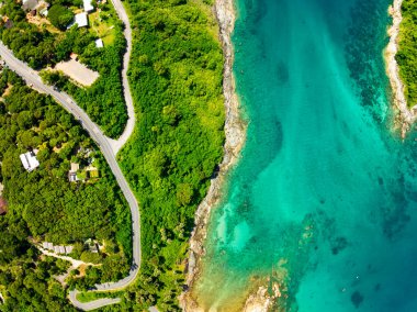 Top view Beautiful seashore in Phuket Thailand