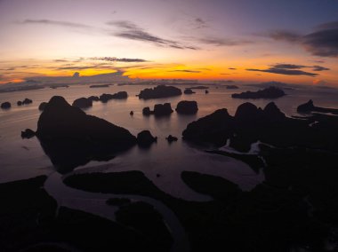 Sunset or sunrise light over sea,Amazing landscape colorful sky background