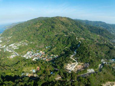 Hava görüntüsü İHA kamera yağmur ormanları ekolojisi sağlıklı çevre kavramı ve yaz arkaplanı