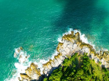 Güzel Phuket Adası Tayland, Seyahat ve iş gezileri web sitesi arka planındaki Tropikal deniz manzarası