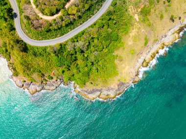 Güzel Phuket Adası Tayland, Seyahat ve iş gezileri web sitesi arka planındaki Tropikal deniz manzarası