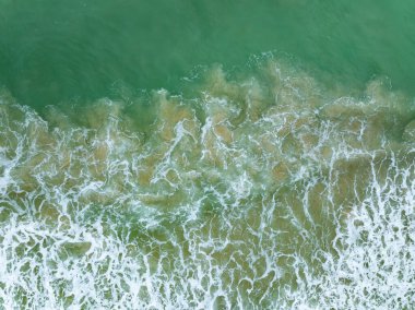 Üst manzara plaj dalgaları arka plan, doğal arkaplan, fotoğraf deniz dalgaları dokusu arka plan