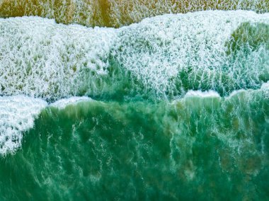Üst manzara plaj dalgaları arka plan, doğal arkaplan, fotoğraf deniz dalgaları dokusu arka plan