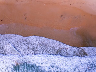 Üst görünüm dalgaları arka plan, Doğal arkaplan fotoğraf deniz dokusu yumuşak odaklı dalgalar
