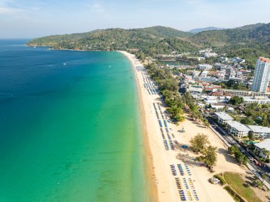 İnanılmaz sahil geçmişi, yaz tatili deniz sahili geçmişi, Phuket Adası Tayland 'daki güzel okyanus.