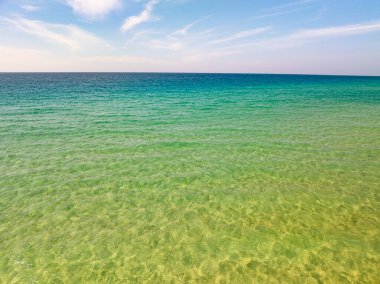 Deniz yüzeyi hava manzarası, dalgaların kuş bakışı fotoğrafı su yüzeyi dokusu, yaz denizi arka planı, güzel doğa inanılmaz deniz arka planı.