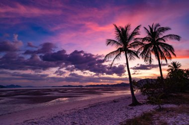 İnanılmaz gün batımı ya da gün doğumu gökyüzü manzarası, güzel doğa renkli arkaplan