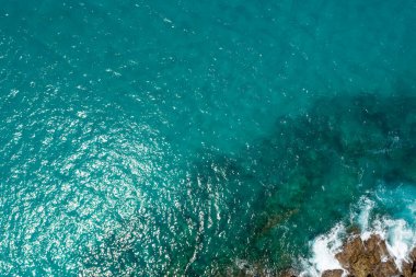 Hava manzaralı deniz yüzeyi su arka planı, doğa okyanus arkaplanı, doğa manzaralı deniz yüzeyi arka planı..