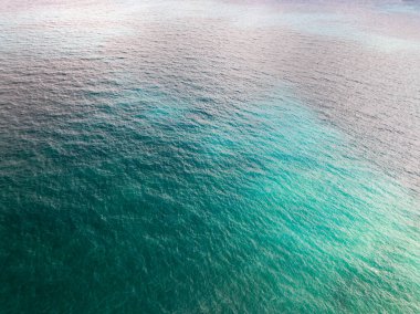 Üst görünüm deniz yüzeyi doğa arka plan, geniş açı görünüm okyanus dalgaları arka plan