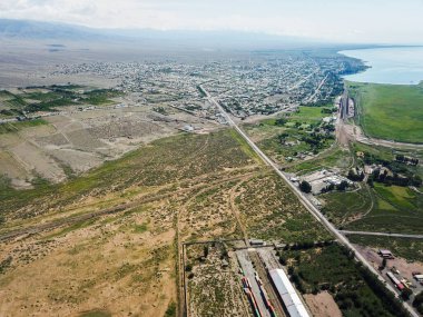 Kömür dağıtım tesisinin havadan görüntüsü